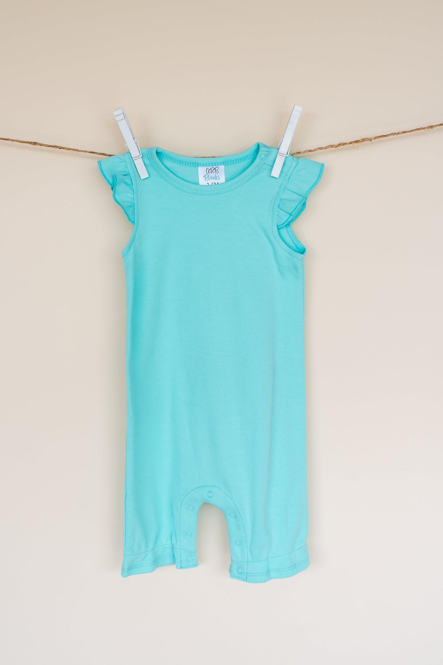 Girls Angel Sleeve Romper – Cotton Blank for Embroidery & Boutique │ 6 Colors │ 0-3M–2T