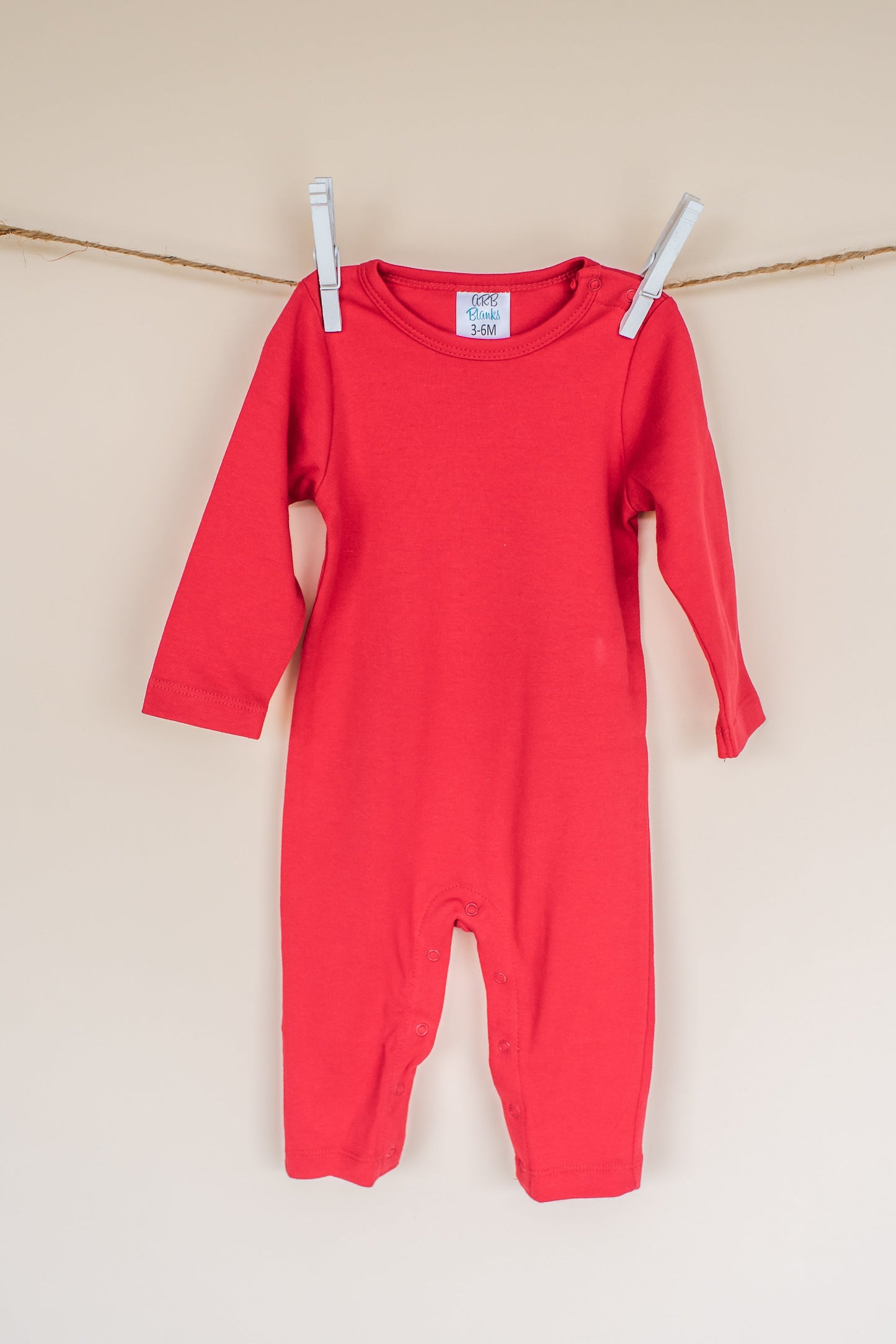 Unisex Long Sleeve Romper – Cotton Blank for Embroidery & Boutique | 6 Colors | 0-3M–2T