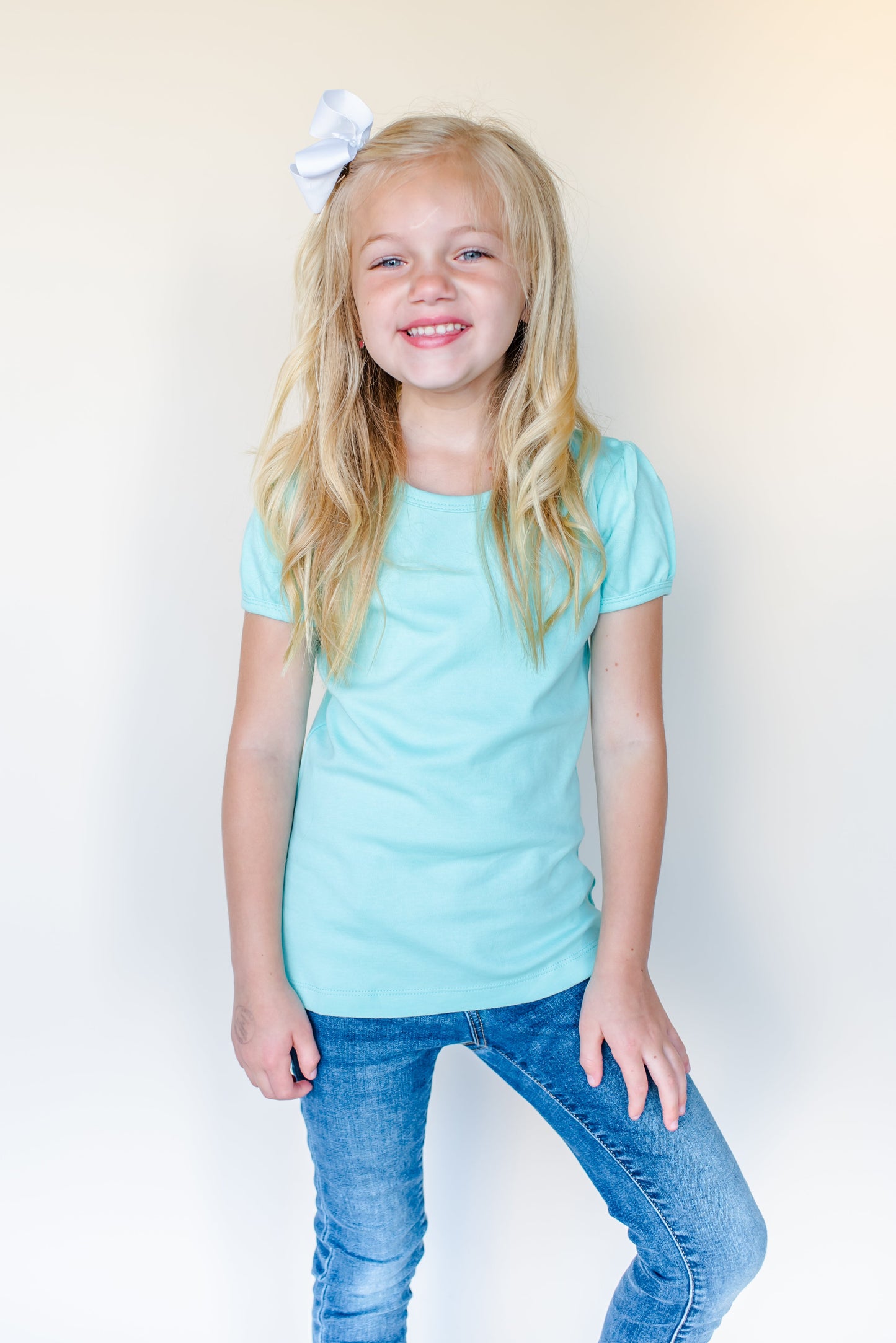Girl's Short Sleeve Puff Shirt
