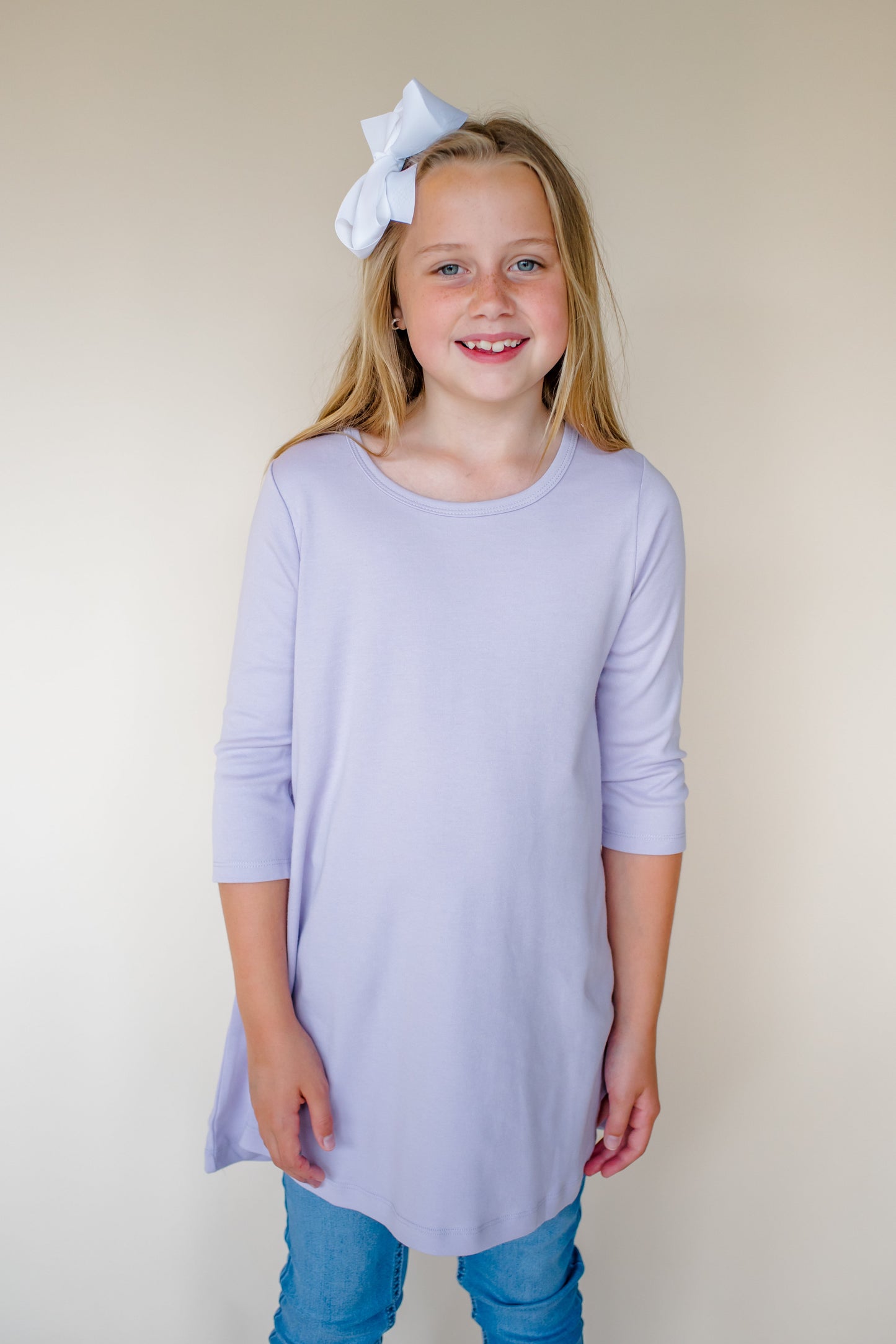 Girl's Straight Sleeve Tunic – Cotton Blank │ 8 Colors │ Embroidery & Boutique │ 12M–12