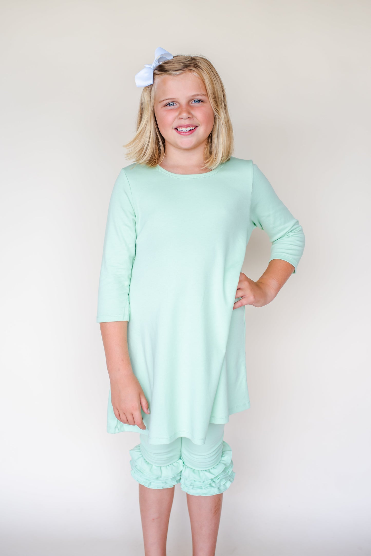 Girl's Straight Sleeve Tunic – Cotton Blank │ 8 Colors │ Embroidery & Boutique │ 12M–12