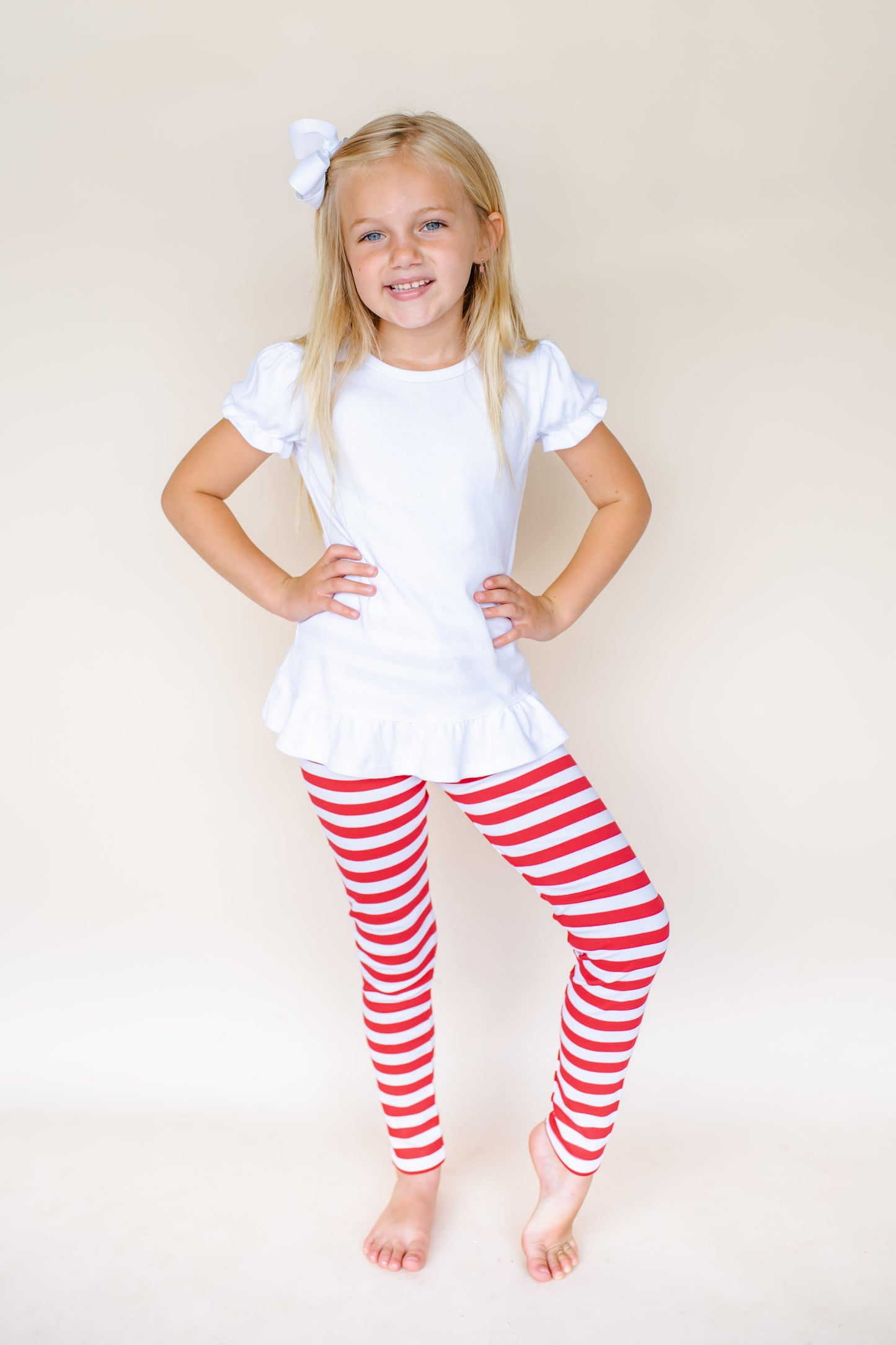 Unisex Striped Leggings -- 95% Cotton Blend | 4 Colors | Sizes 12M-10 | Embroidery & HTV Ready