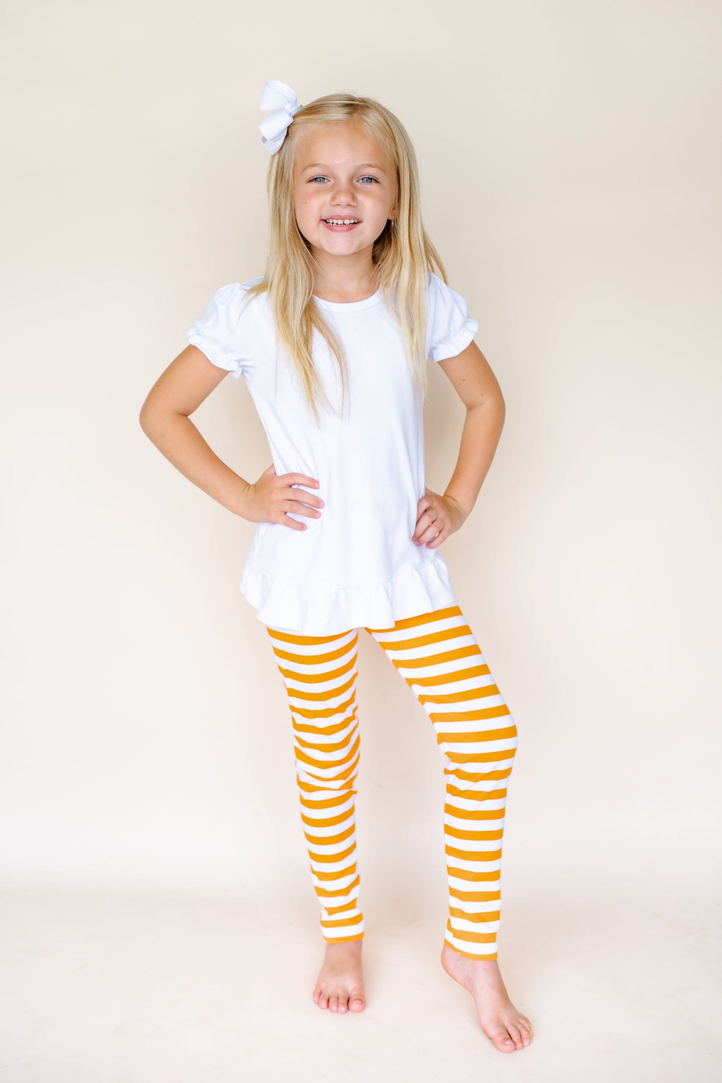 Unisex Striped Leggings -- 95% Cotton Blend | 4 Colors | Sizes 12M-10 | Embroidery & HTV Ready