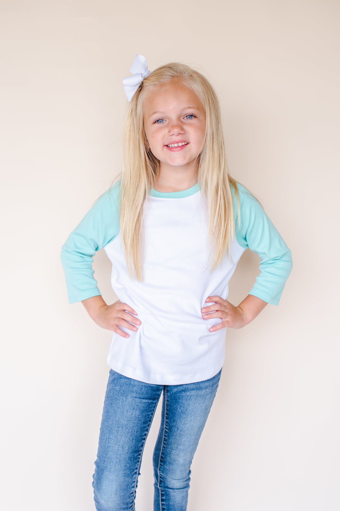 Unisex Raglan Shirt with White Body (12M-Toddler)