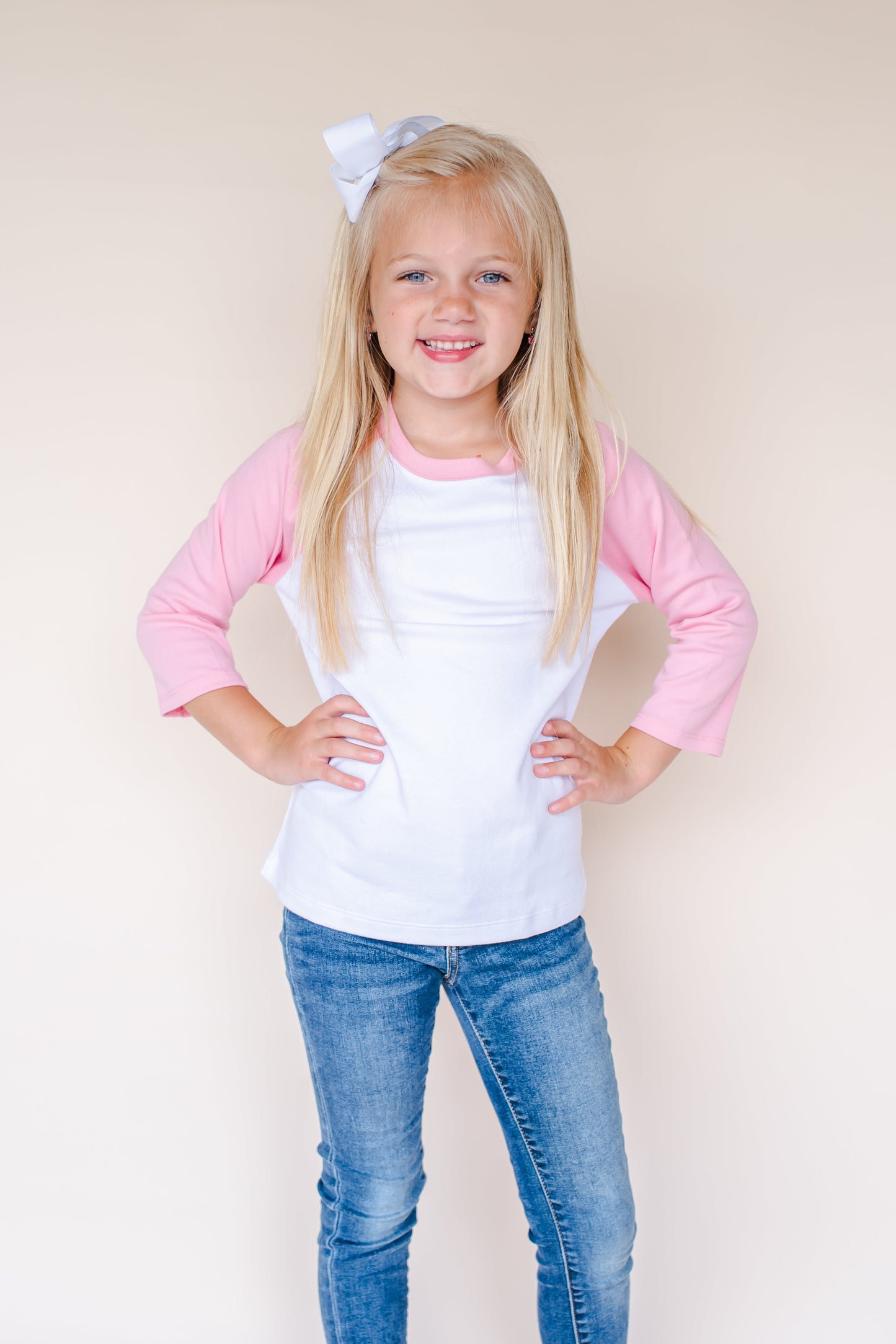 Unisex Raglan Shirt with White Body (12M-Toddler)