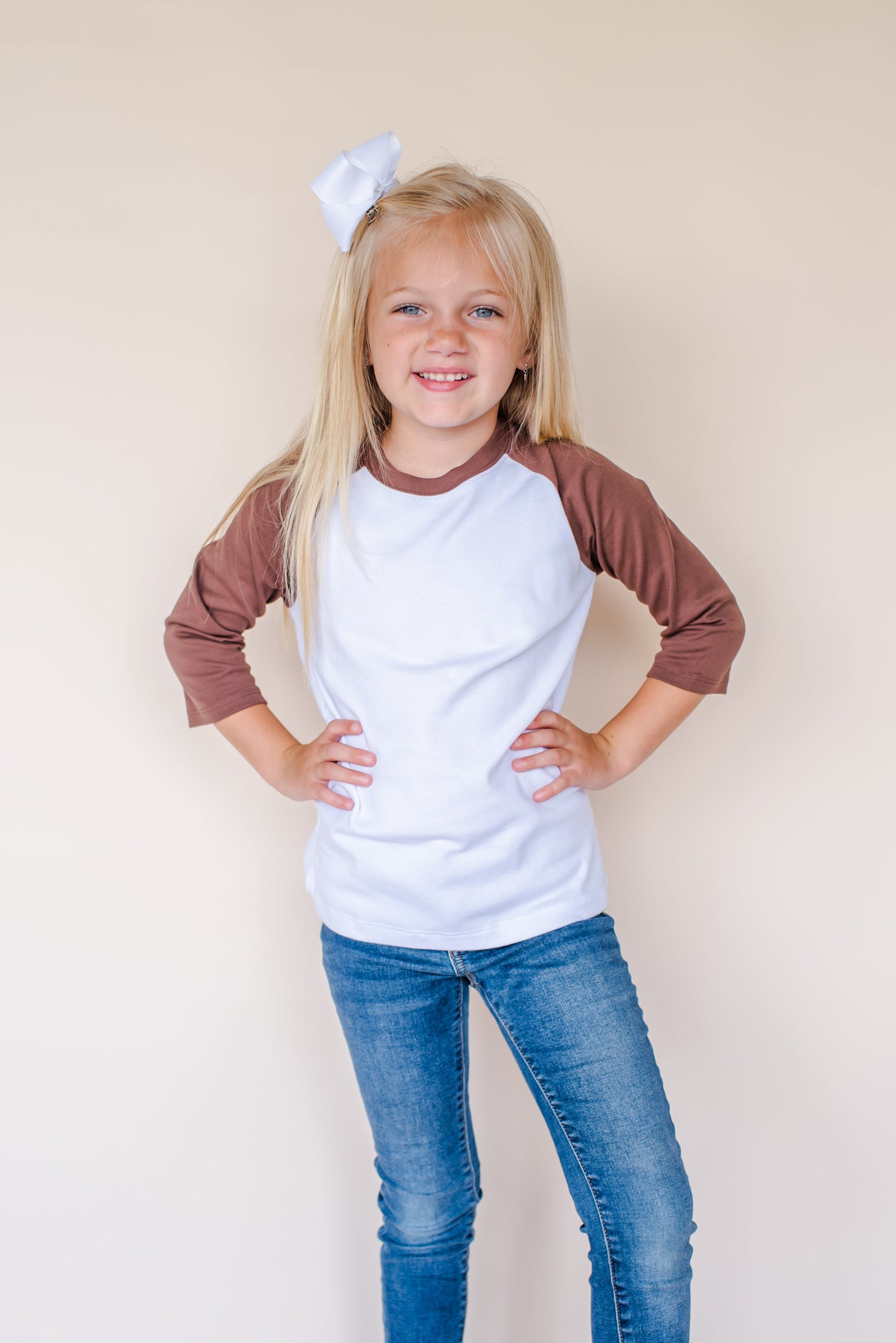 Unisex Raglan Shirt with White Body (12M-Toddler)