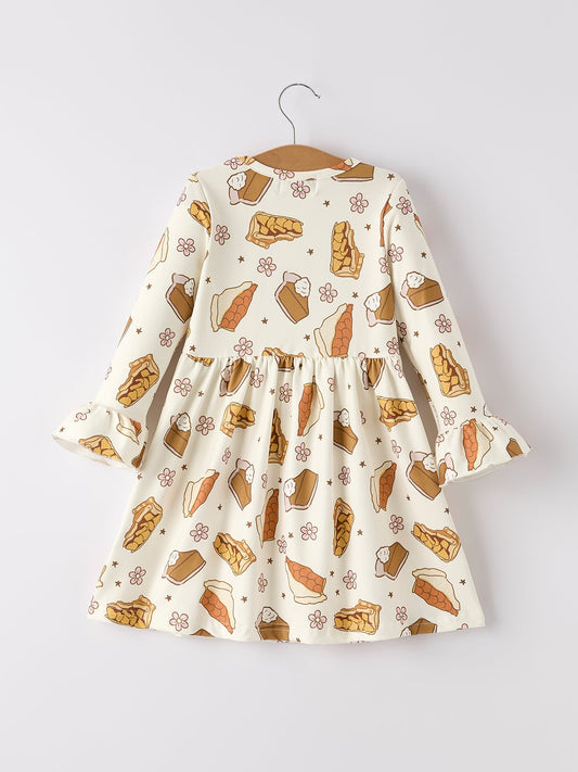 Thanksgiving Day Cute Baking Design Girls Dress