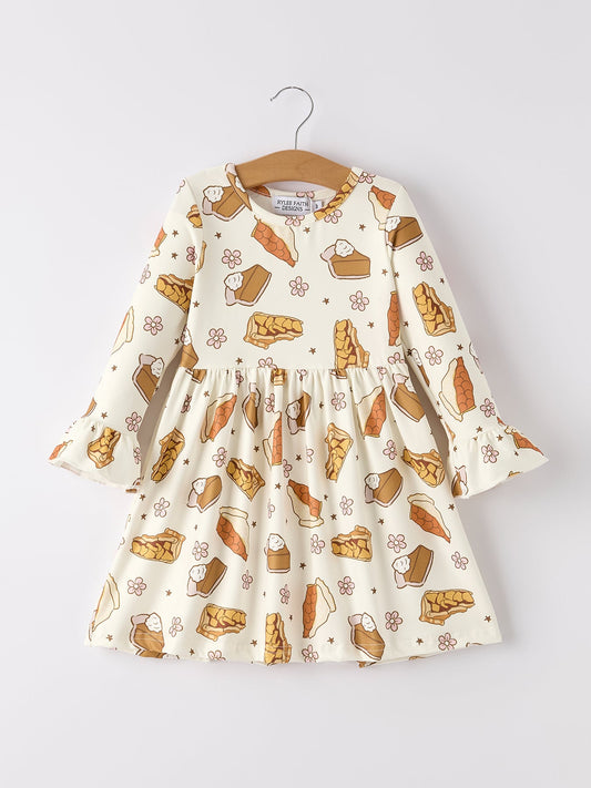 Thanksgiving Day Cute Baking Design Girls Dress