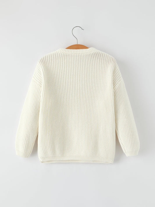 Winter Christmas Girls Character Sequins Pullover Sweater