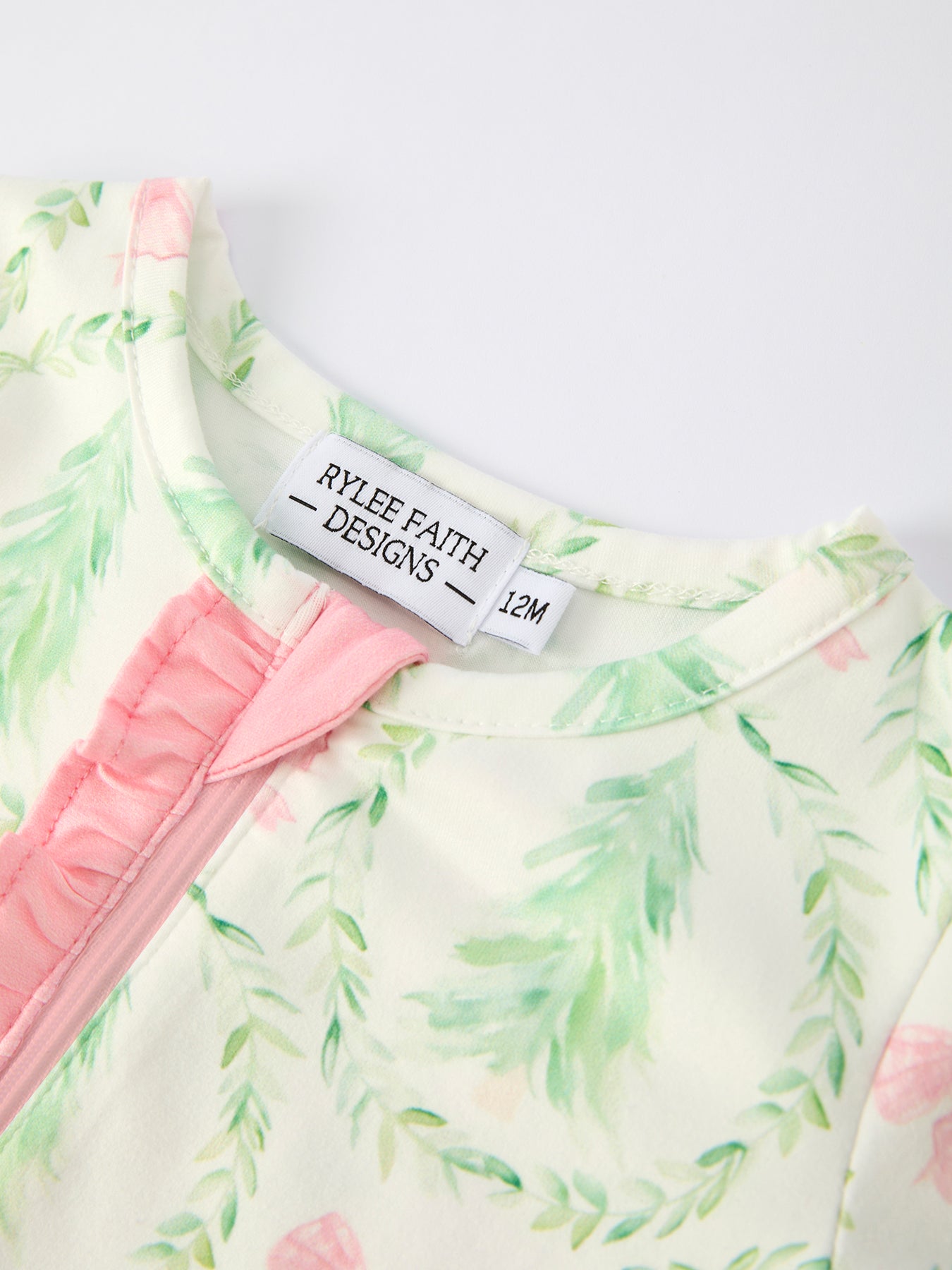 PREORDER Christmas Tree Wreath Print Long Sleeve Zip Baby Girls Romper