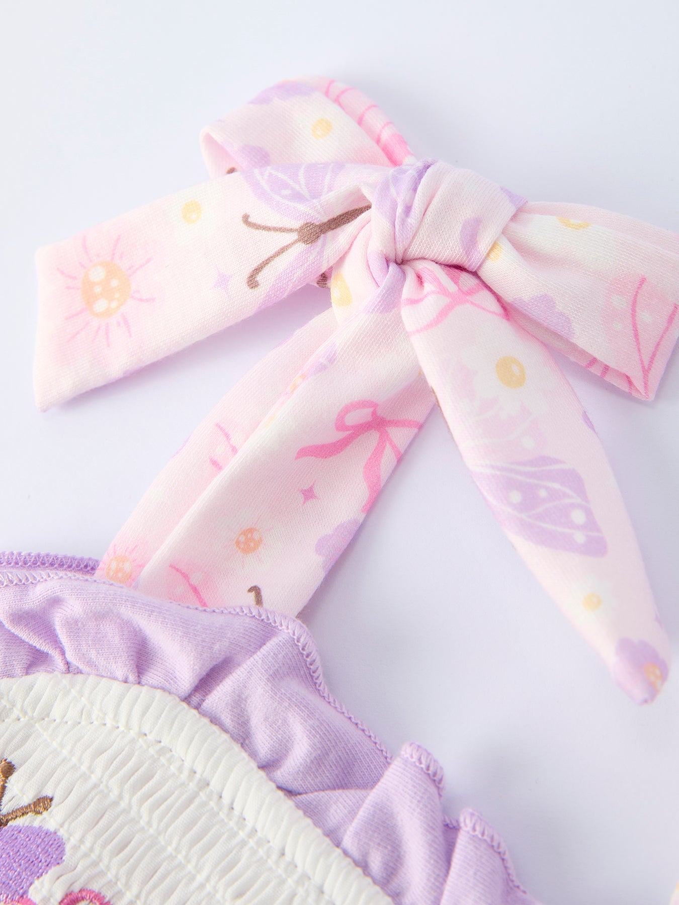Butterfly Embroidery Smocking Bow Baby Girls Bloomers Set.