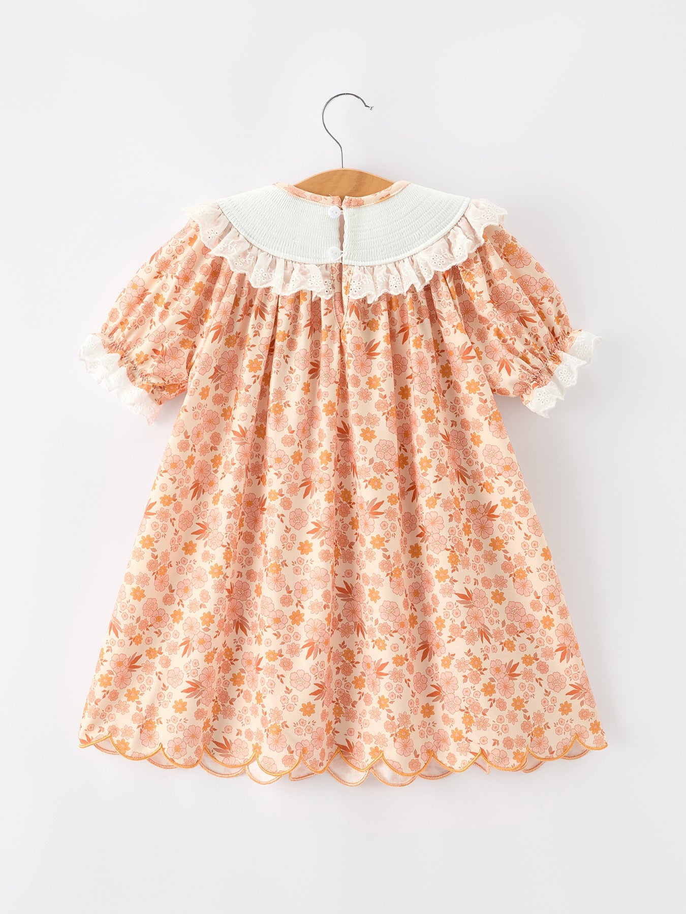 Thanksgiving Turkey Floral Lace Ruffle Girls Dress