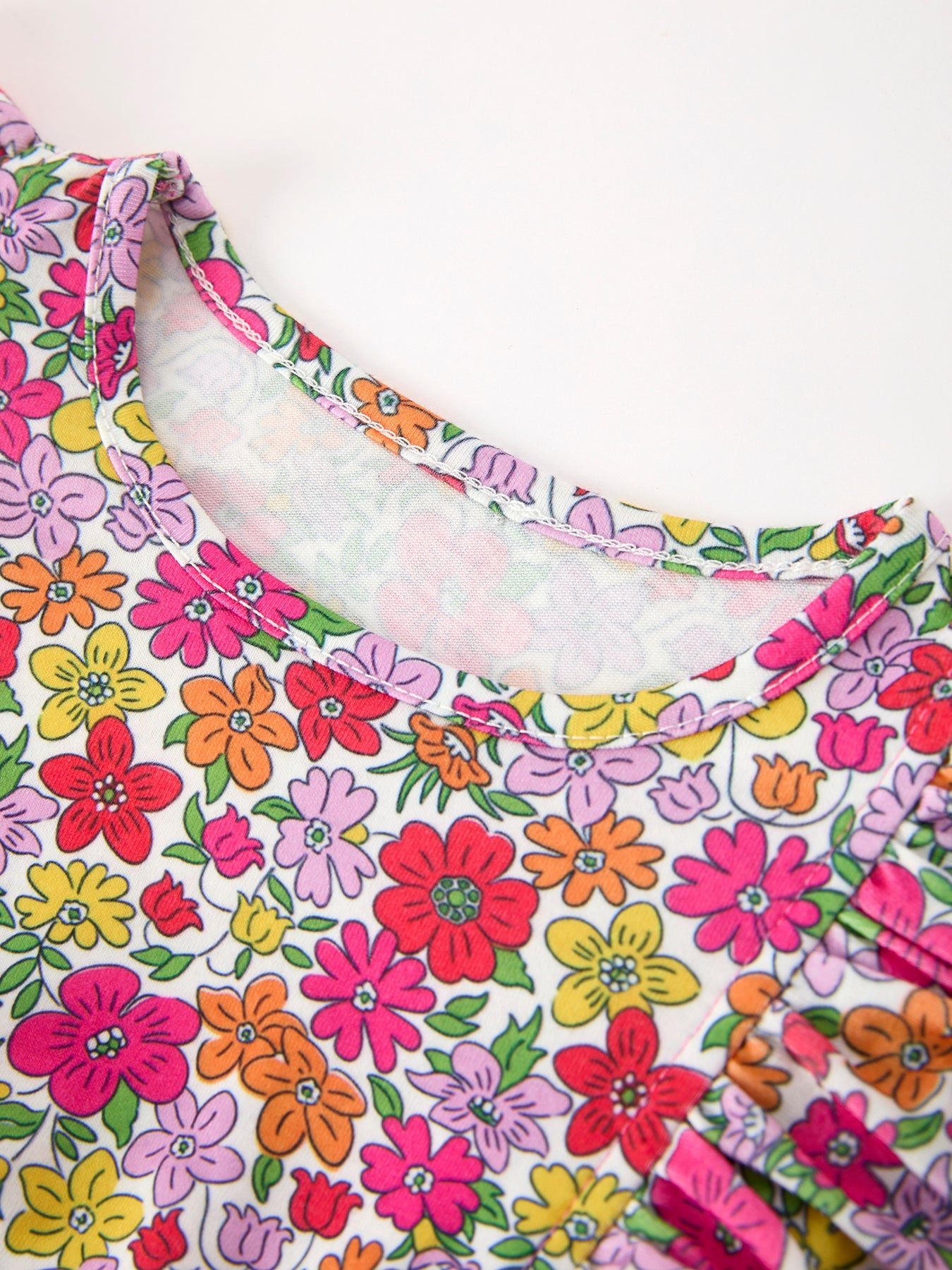 Hot Pink Bow Floral Girl Bubble Romper