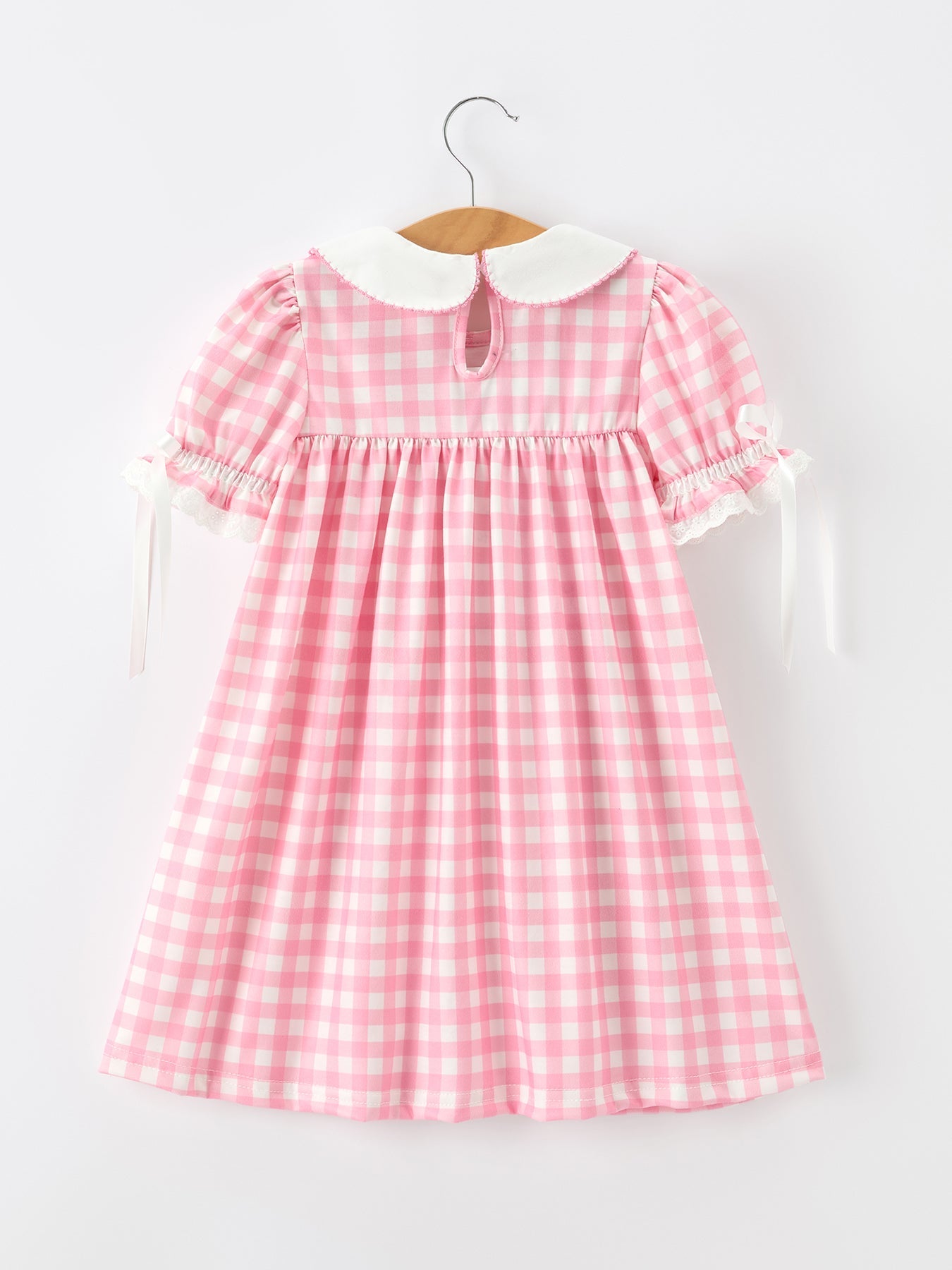 Halloween Ghost Embroidered Girls Dress Peter Pan Collar Bow