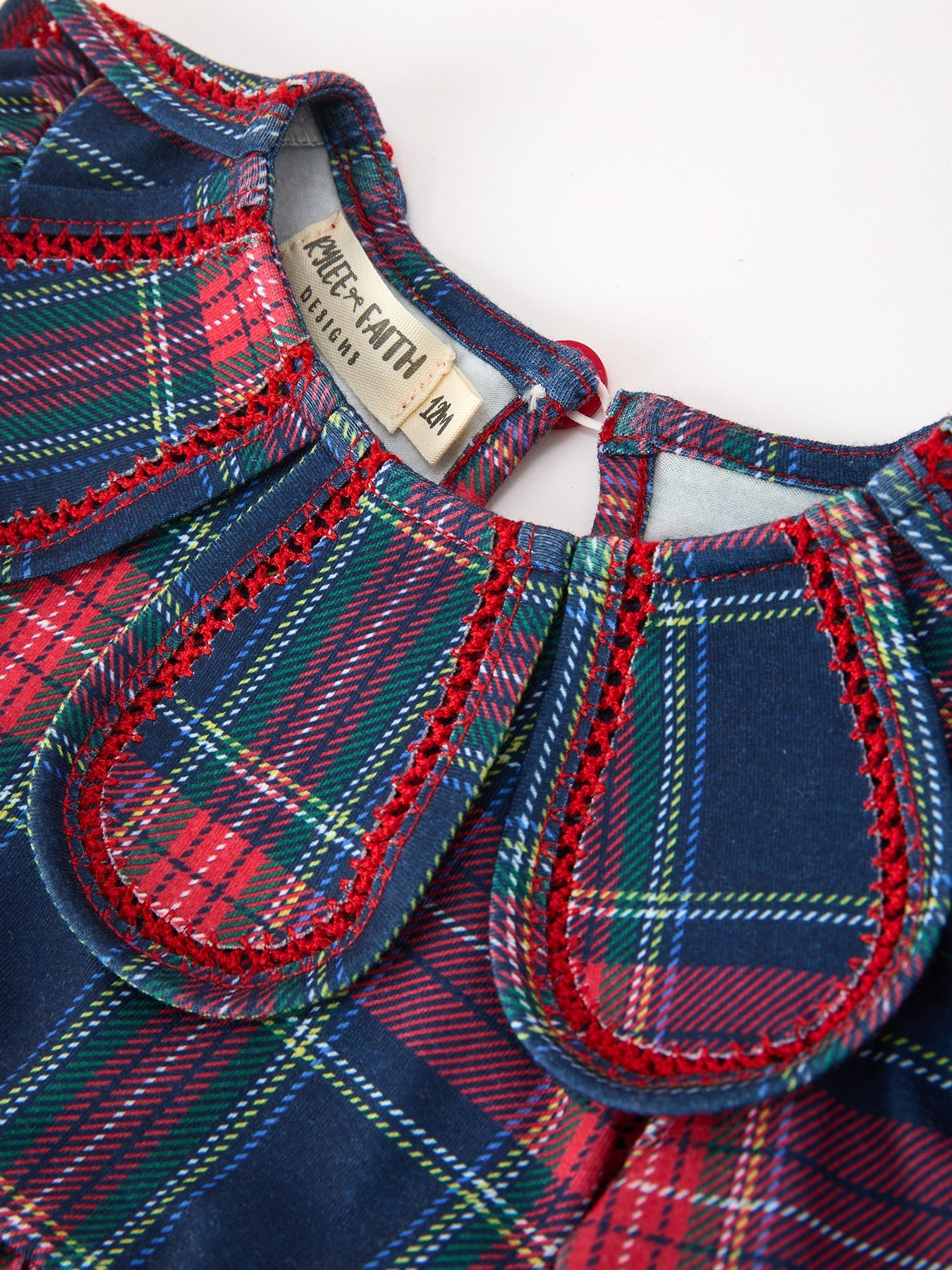 Fall Plaid Girl Set Petal Collar Puff Sleeve Bloomer