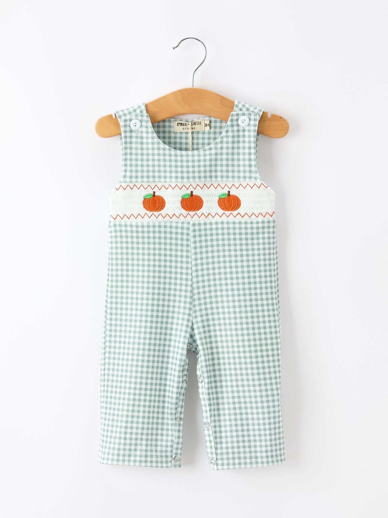 Halloween Thanksgiving Pumpkin Embroidered Baby Boy JonJon