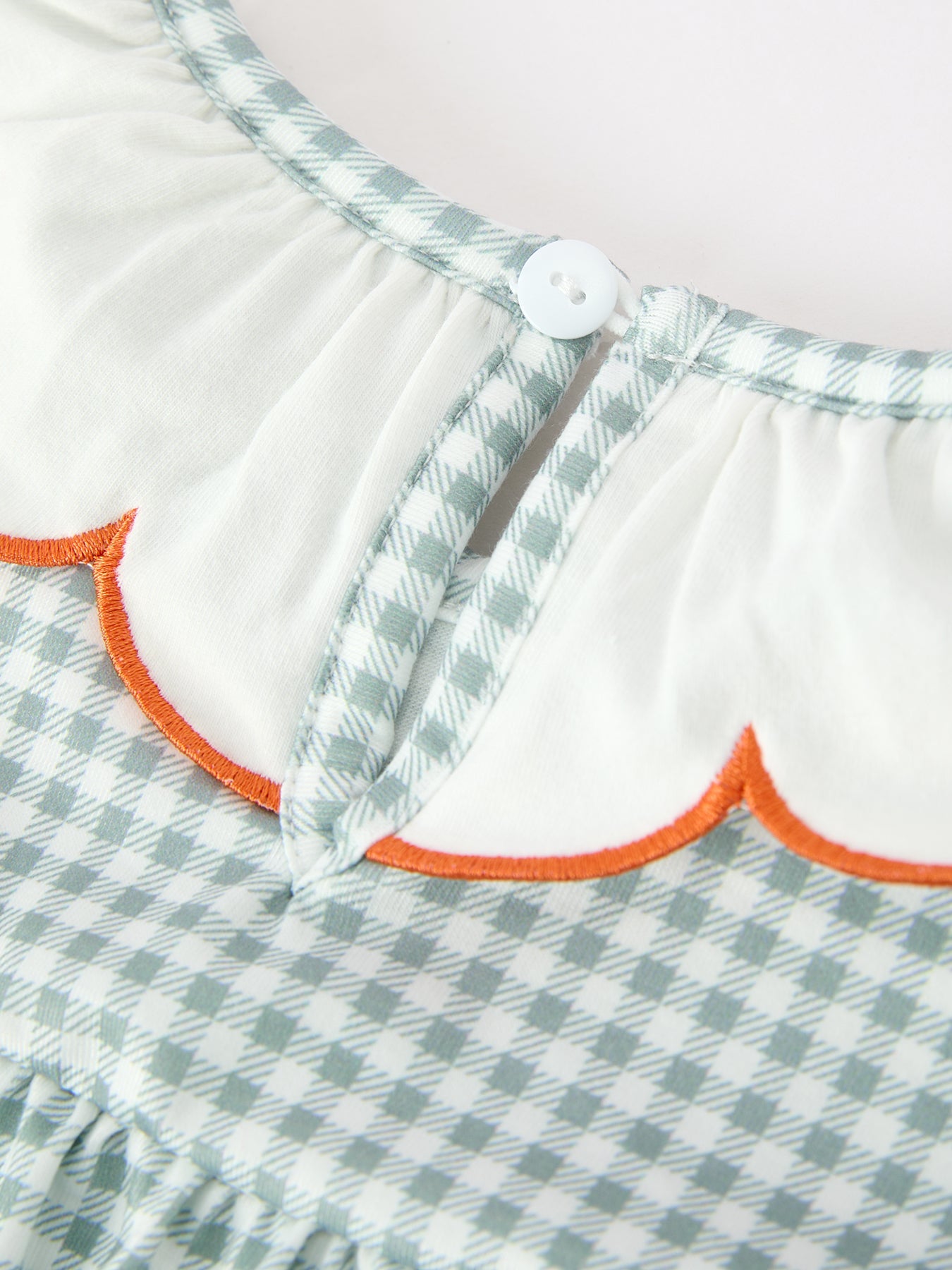Halloween Thanksgiving Pumpkin Embroidery Girls Dress Peter Pan Collar