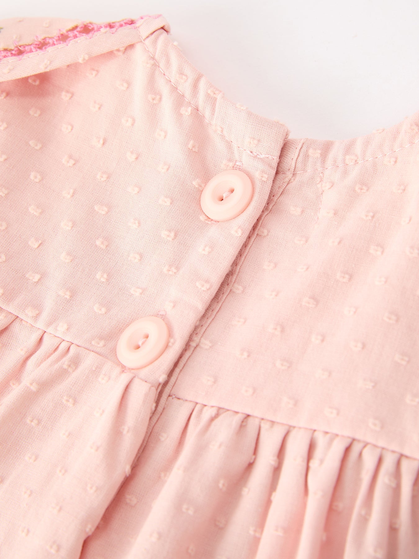 Fall Baby Girl Pink Peter Pan Collar Embroidered Bloomer Set