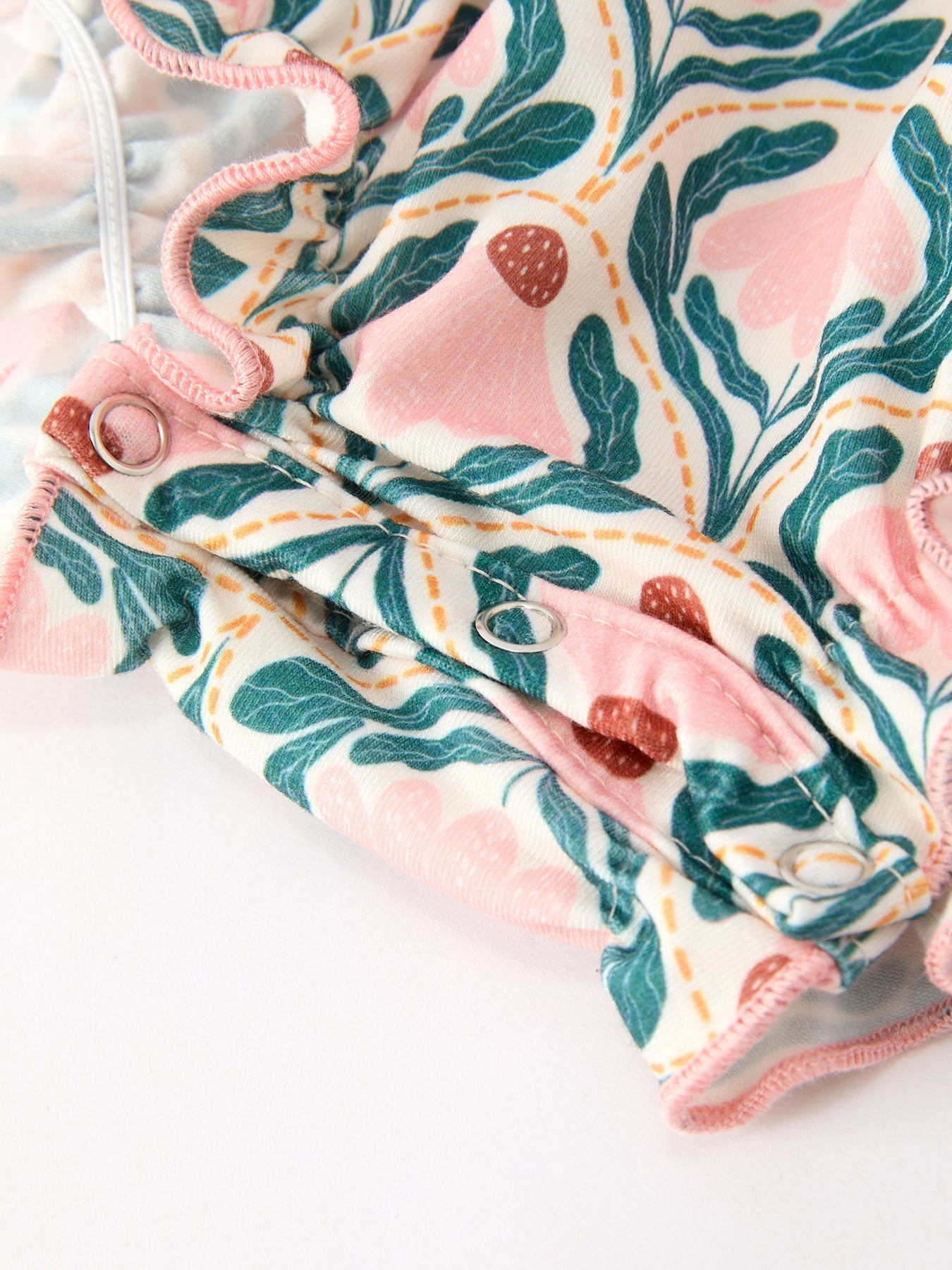 Fall Geometric Floral Baby Romper Petals Collar Smocked