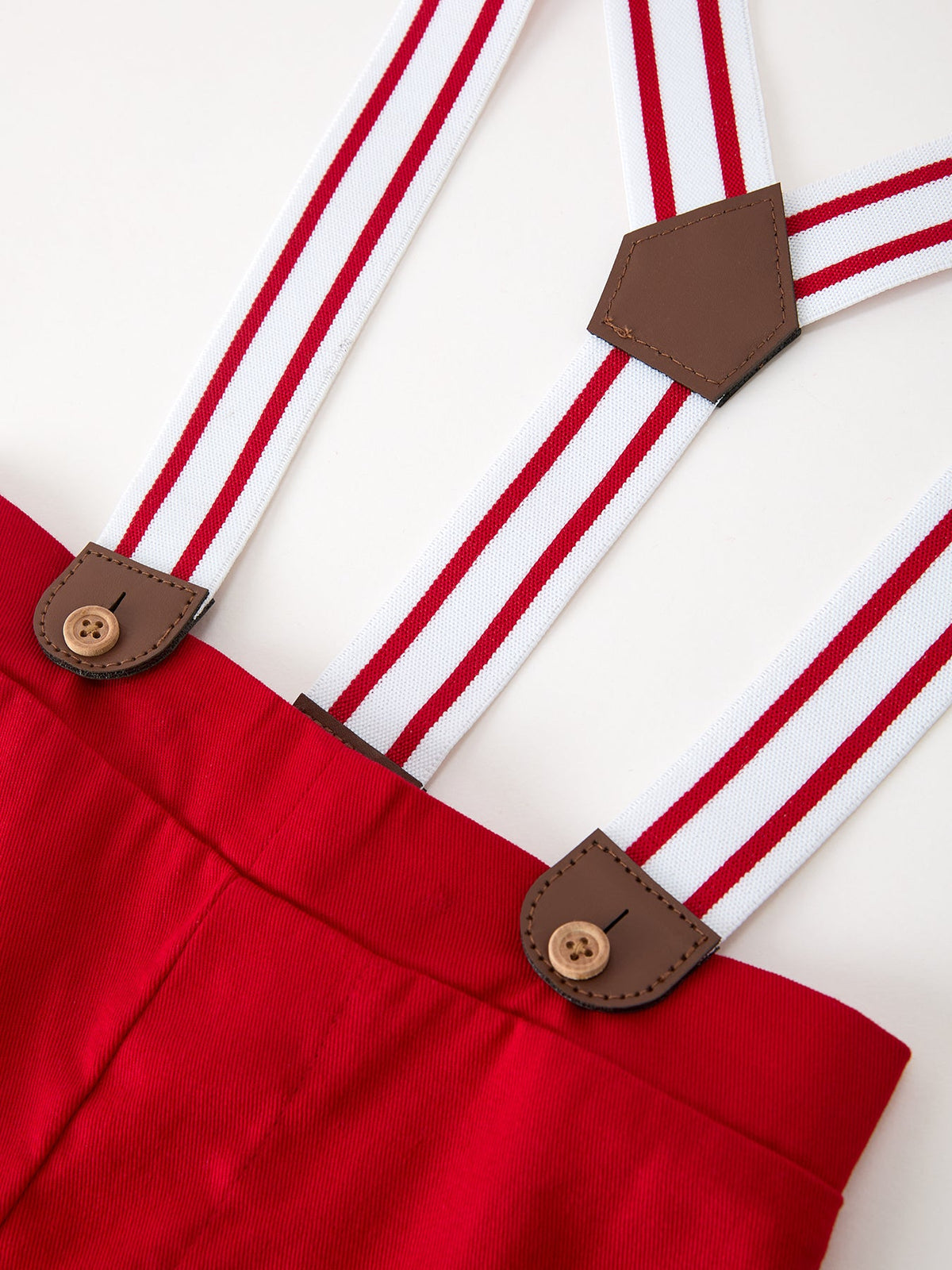 Christmas Boys Christmas Tree Truck Print Shirt & Red Suspender Pants Set