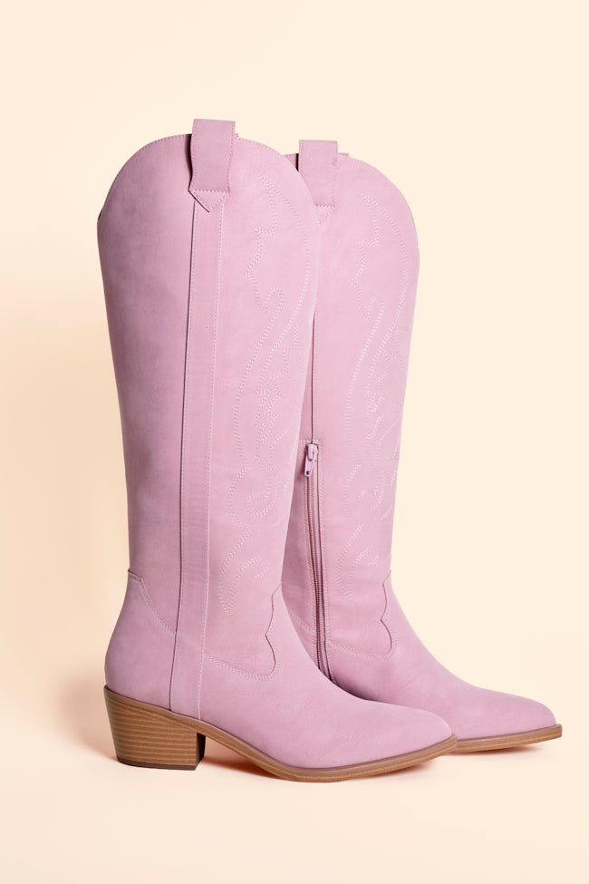 Shania Pink Tall Cowboy Boots