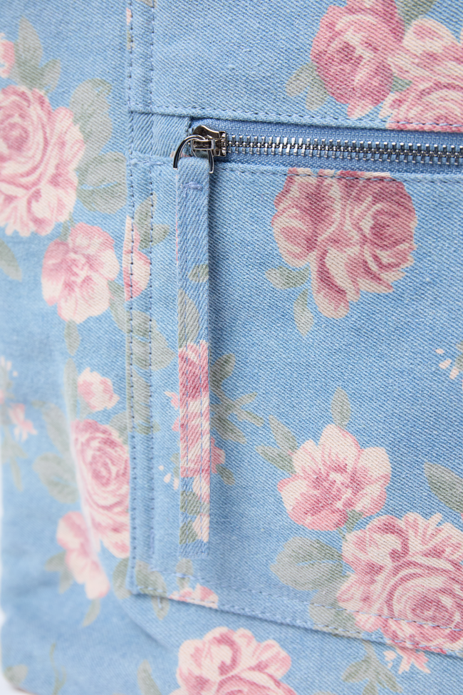Kian Denim Rose Tote FINAL SALE