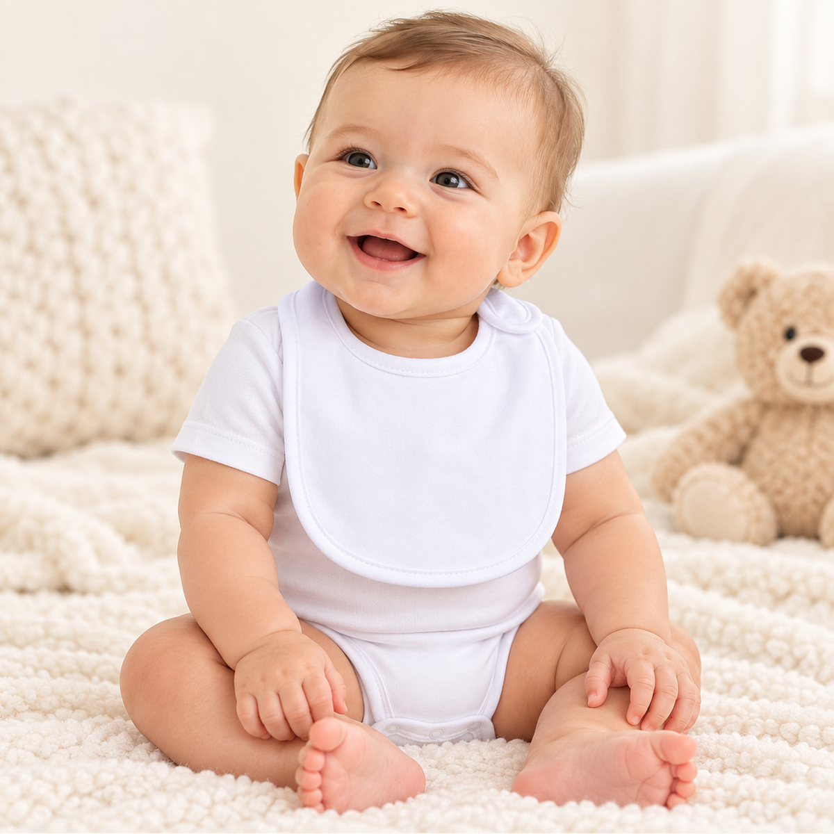Plain Baby Bib – Cotton & Chenille Boutique Blank | 8 Colors | Embroidery & Monogram Ready