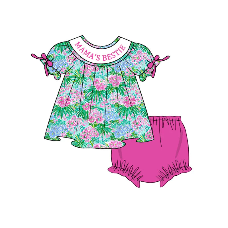 PO- CUSTOM Mama's Bestie Tropical bloomer set