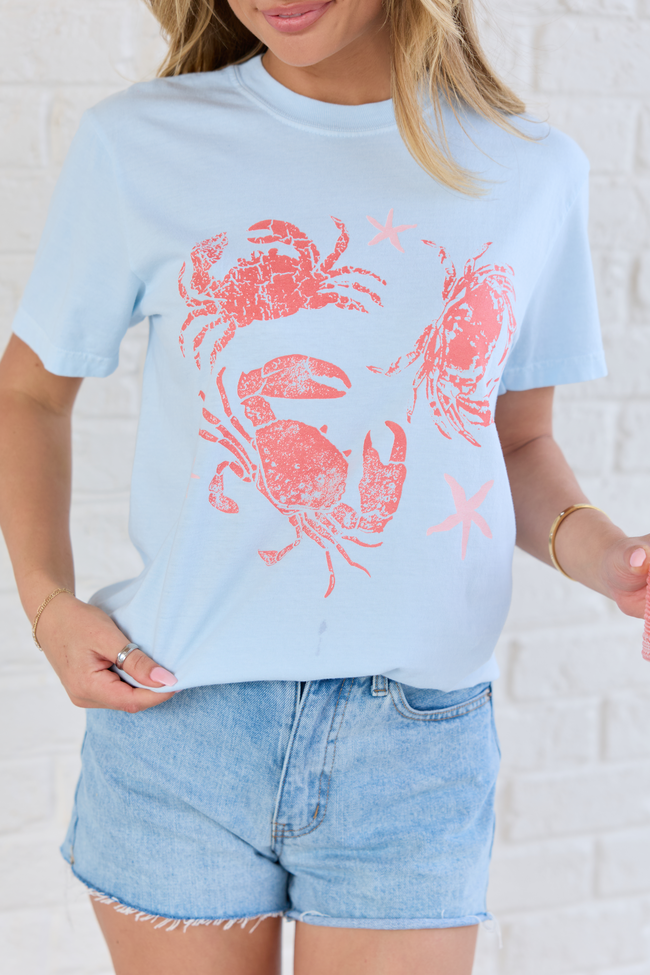 Crabby Light Blue Comfort Colors Graphic Tee