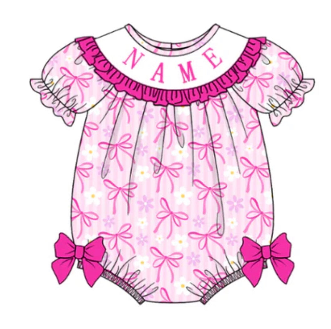PO- CUSTOM Hot pink bows & blooms bubble
