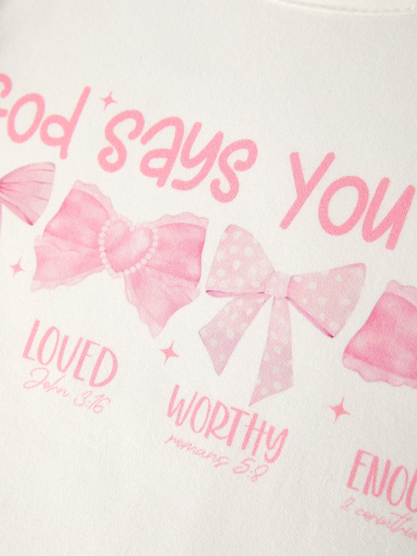 Girls Milk Silk Letters Bow Print Set