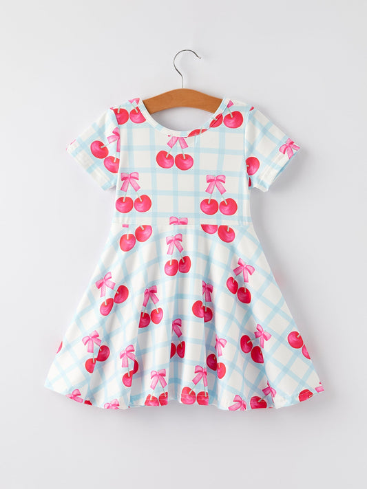 Cherry Plaid Girls' Dress