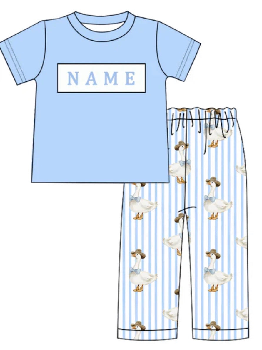 PO- CUSTOM Silly Goose Blue Boy Set
