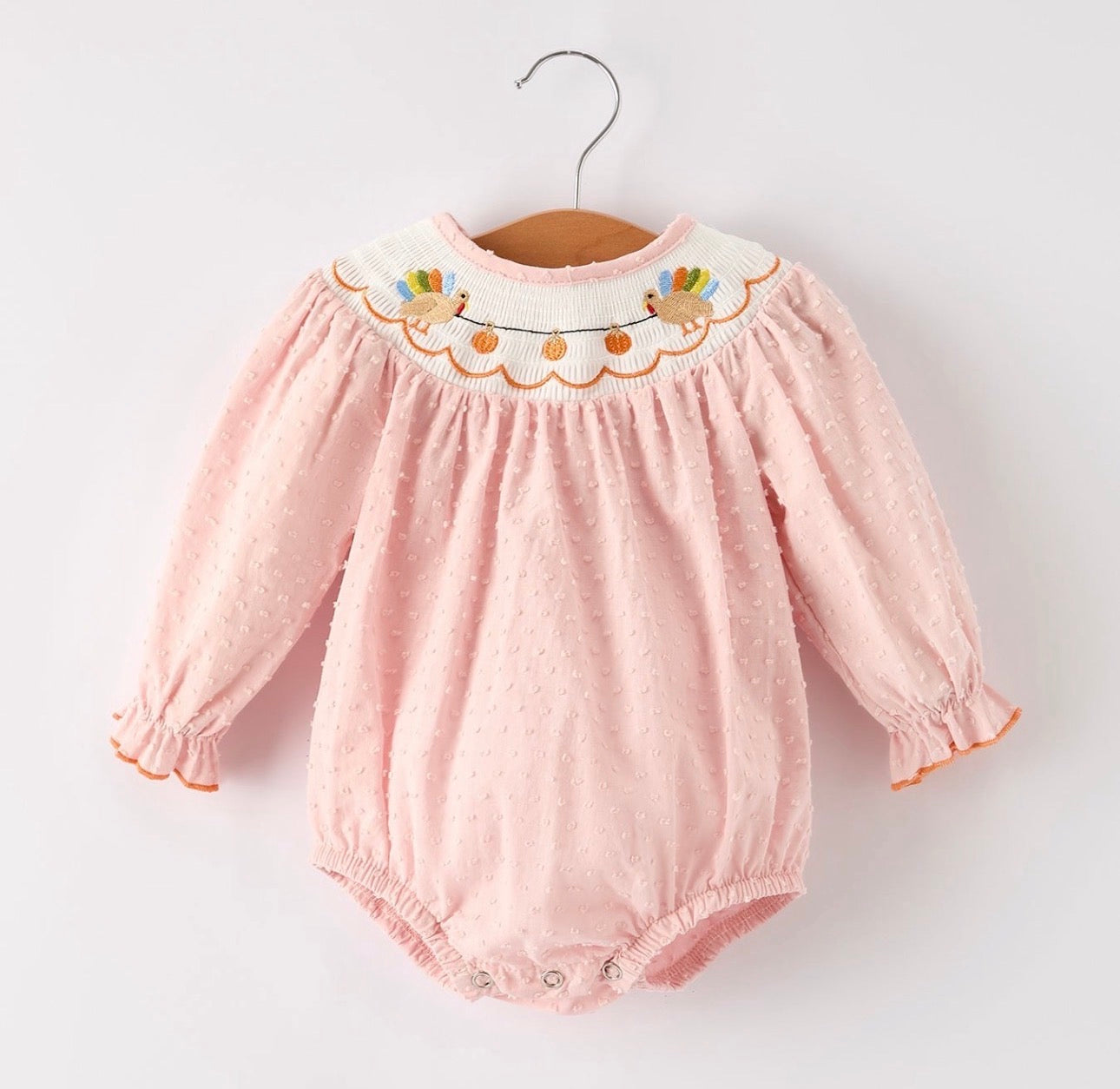 RTS- smocked light pink turkey bubble