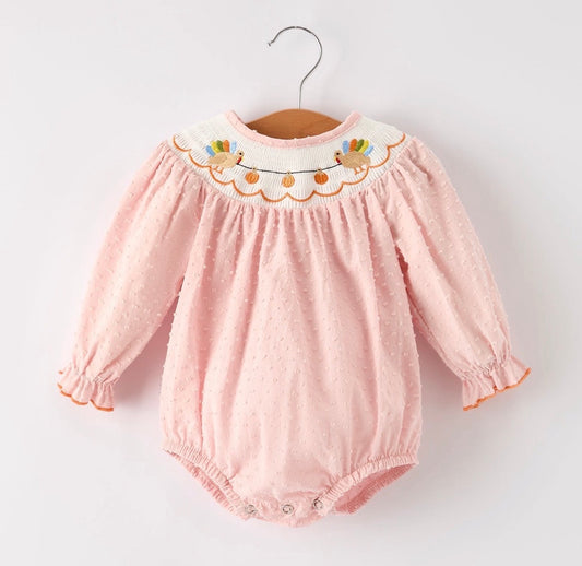 RTS- smocked light pink turkey bubble