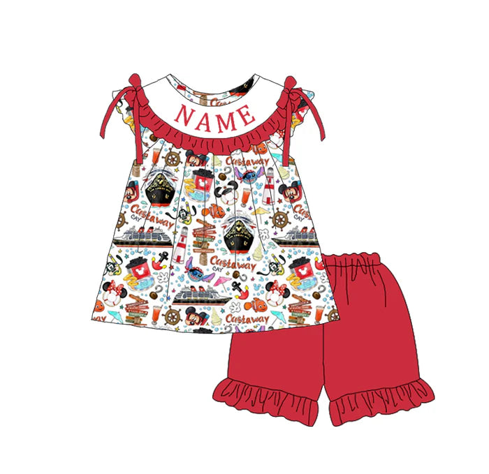 PO- CUSTOM Magical Castaway Girls Shorts Set