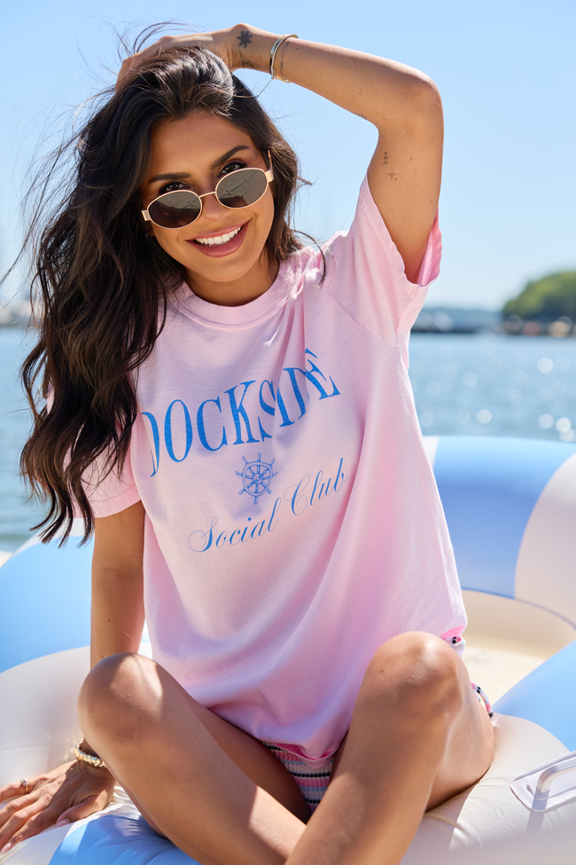 Dockside Social Club Light Pink Comfort Colors Graphic Tee