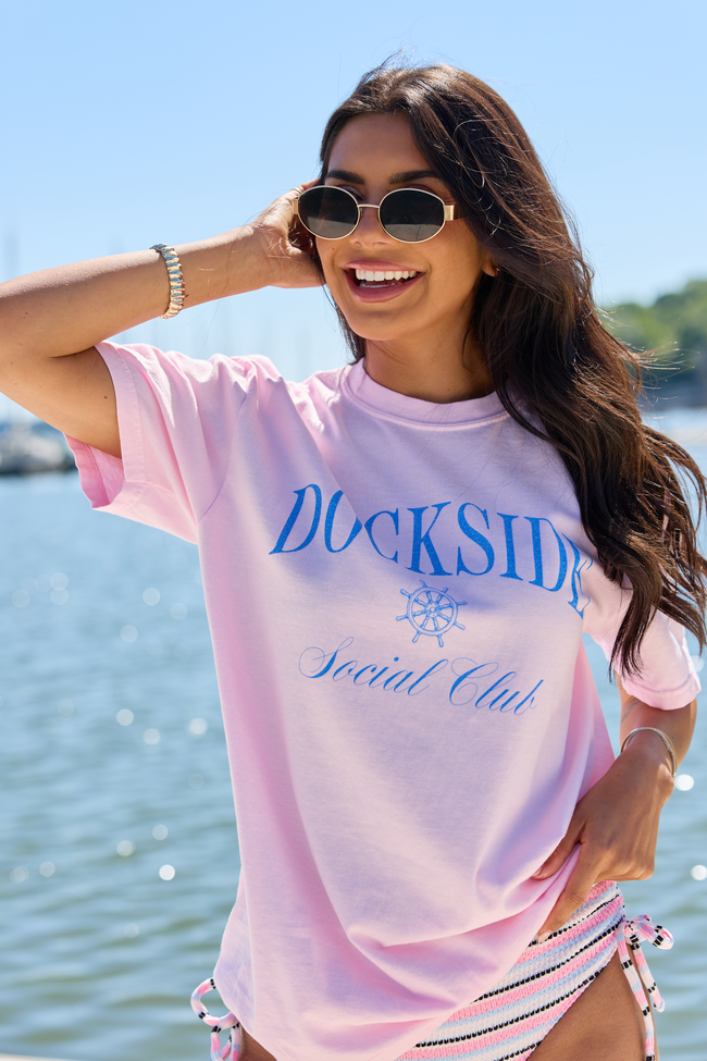 Dockside Social Club Light Pink Comfort Colors Graphic Tee