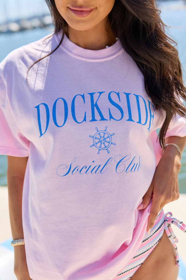 Dockside Social Club Light Pink Comfort Colors Graphic Tee