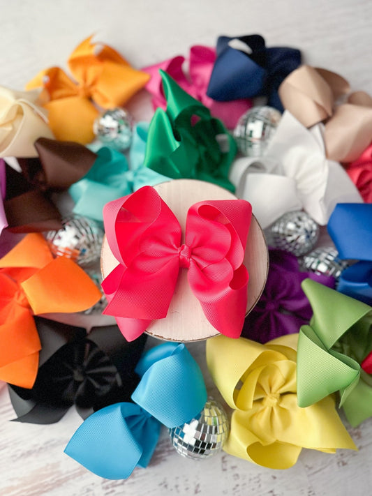 5.5" Oversize Grosgrain Hair Bow | Alligator Clip or Headband