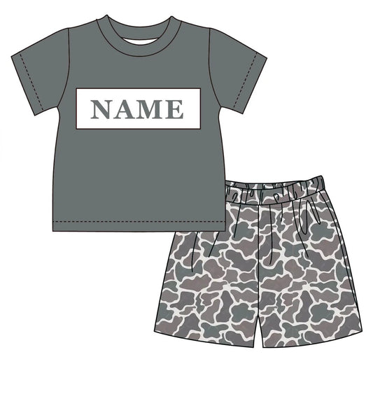 PO- CUSTOM Daddy's Boy Camo Boys shorts set