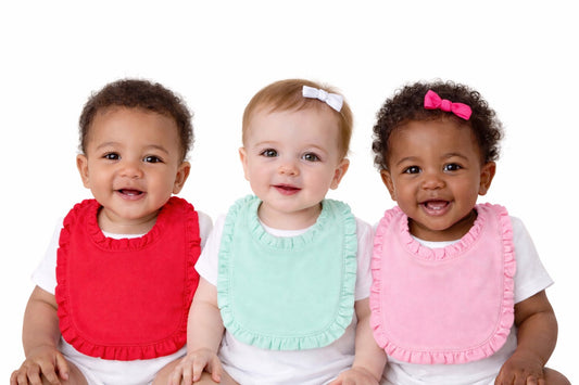 Ruffle Baby Bib – Cotton & Chenille Boutique Blank | 7 Colors | Embroidery & Monogram Ready