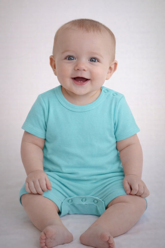 Unisex Short Sleeve Romper – Cotton Blank for Embroidery & Boutique │ 3 Colors │ 0-3M–2T