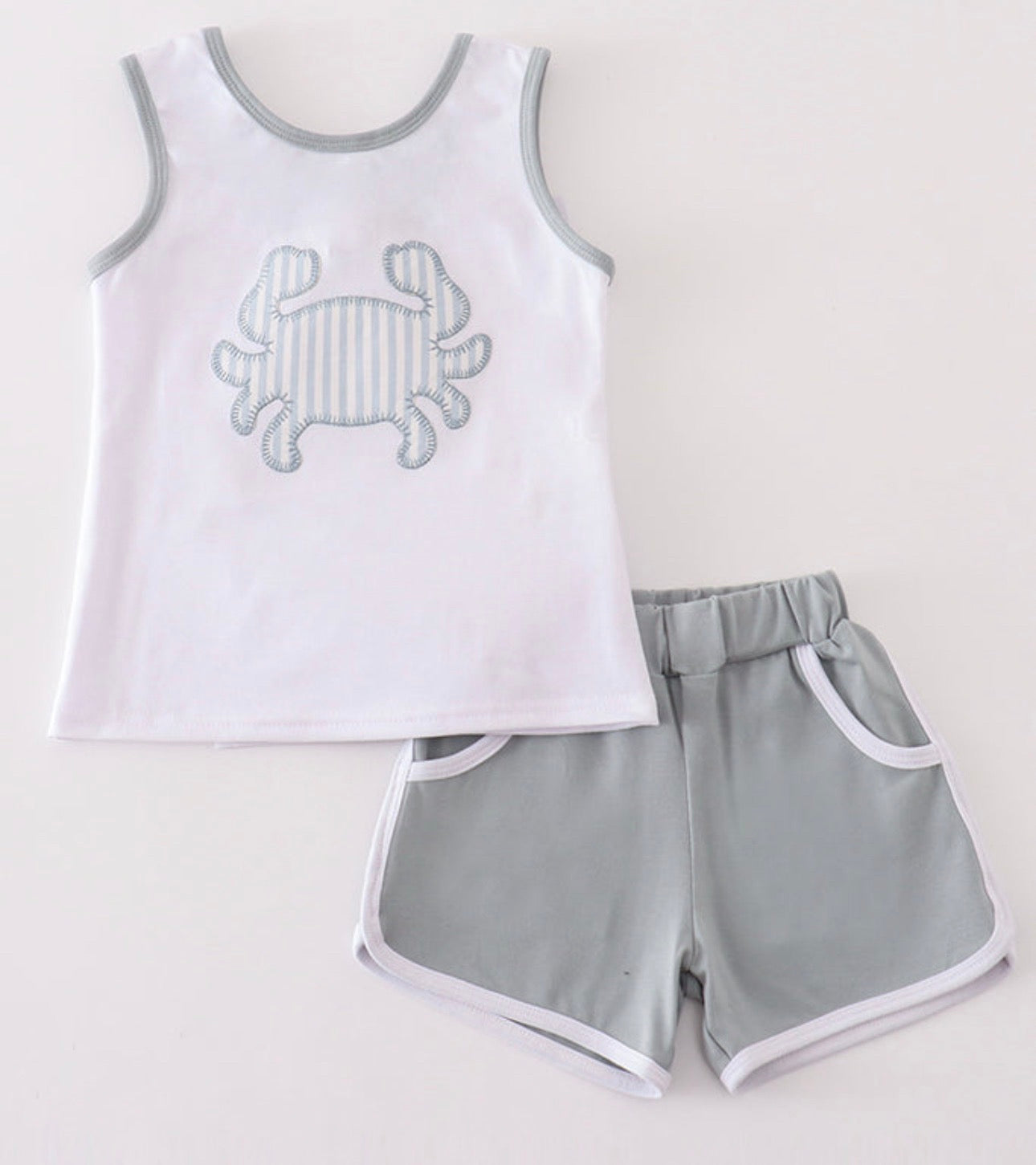 RTS- Crab applique shorts set