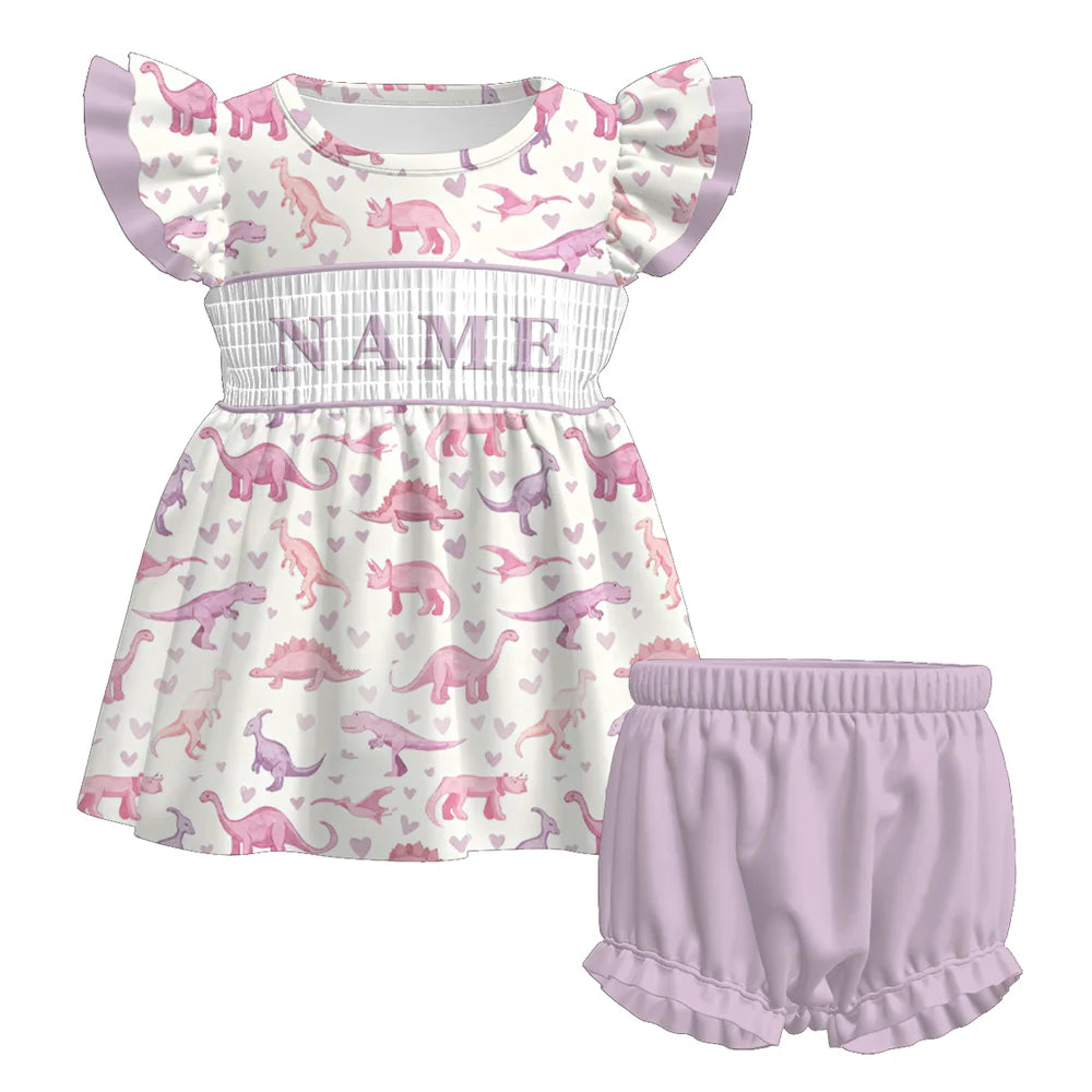 PO-CUSTOM girls Dino bloomer set