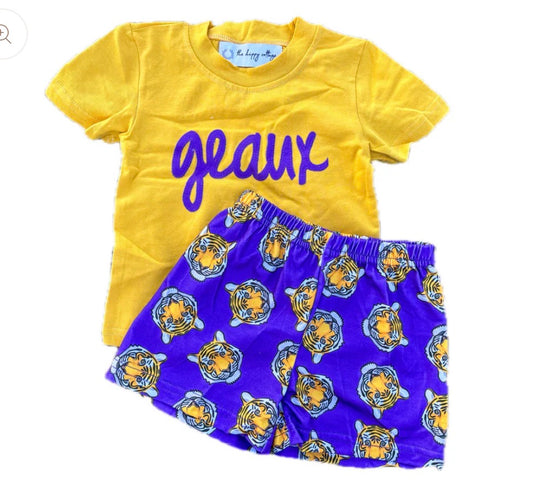 Geaux Tigers boys shorts set