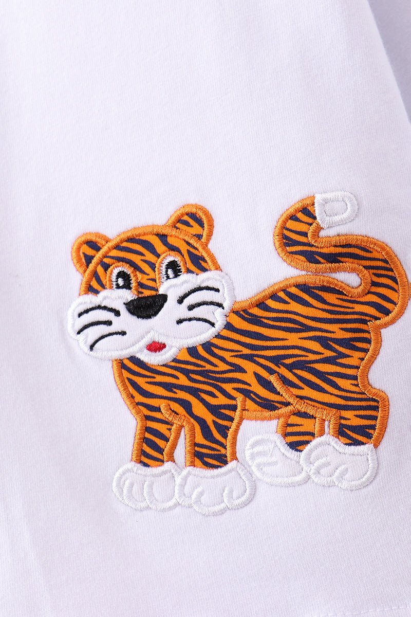 Premium Navy Auburn tiger applique pants set