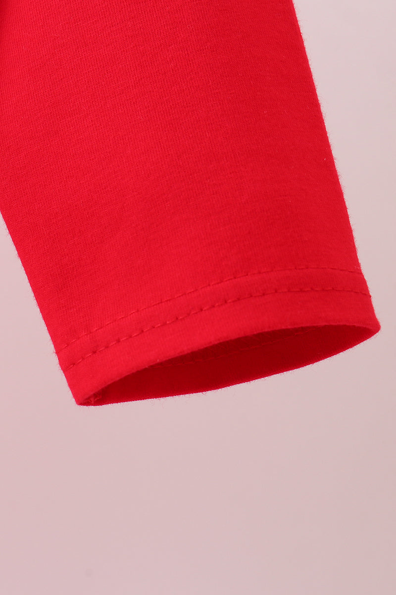 Premium Red Georgia applique top