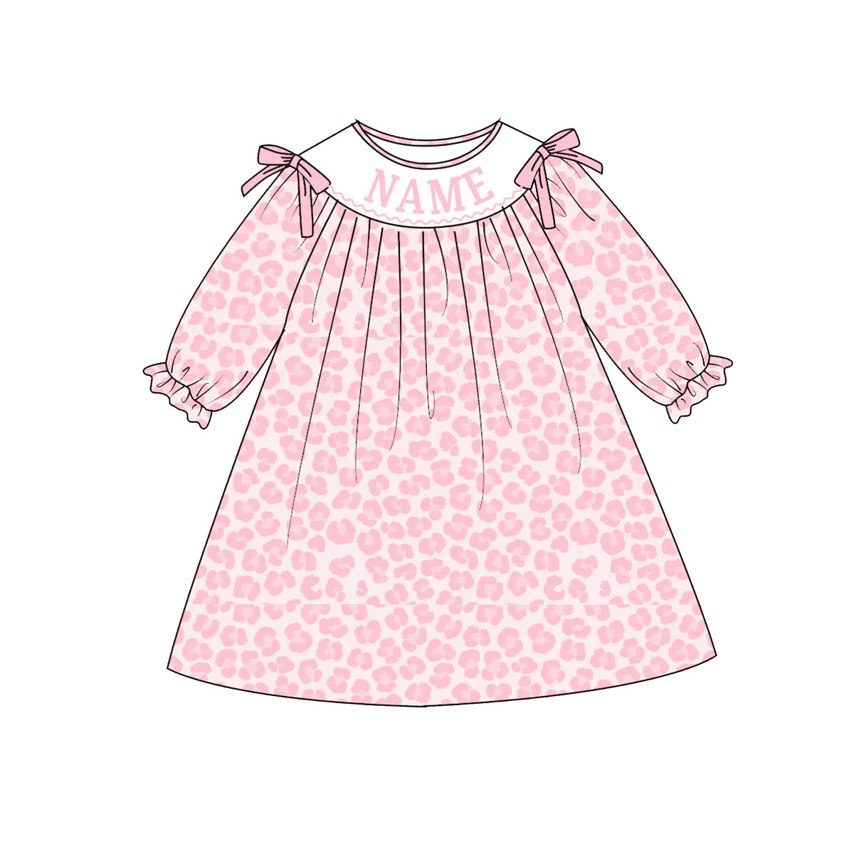 PO- CUSTOM Pink Leopard LS Dress