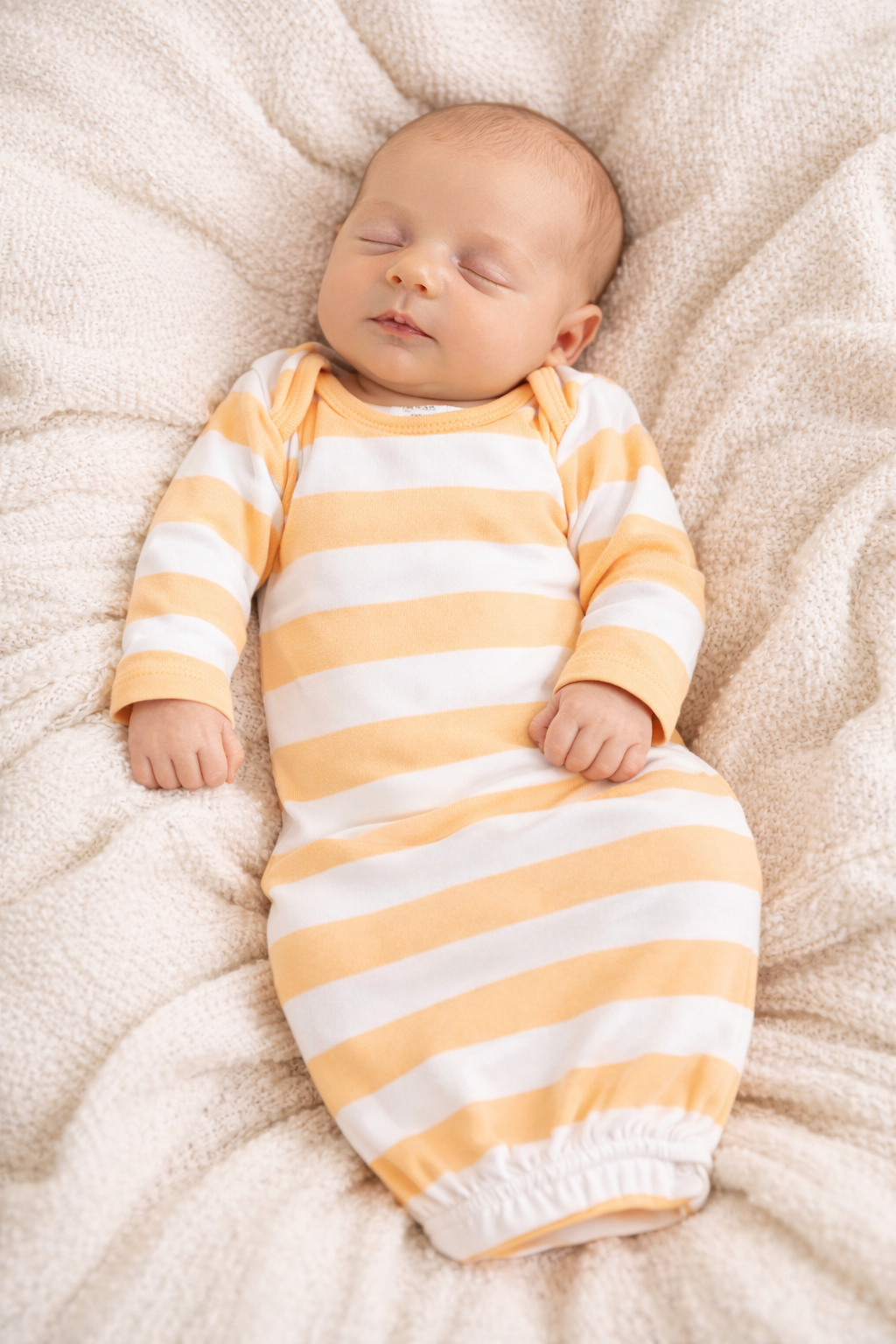 Spring Baby Gowns - Striped Cotton Blend | 5 Colors | Elastic Bottom | 0-3 Month